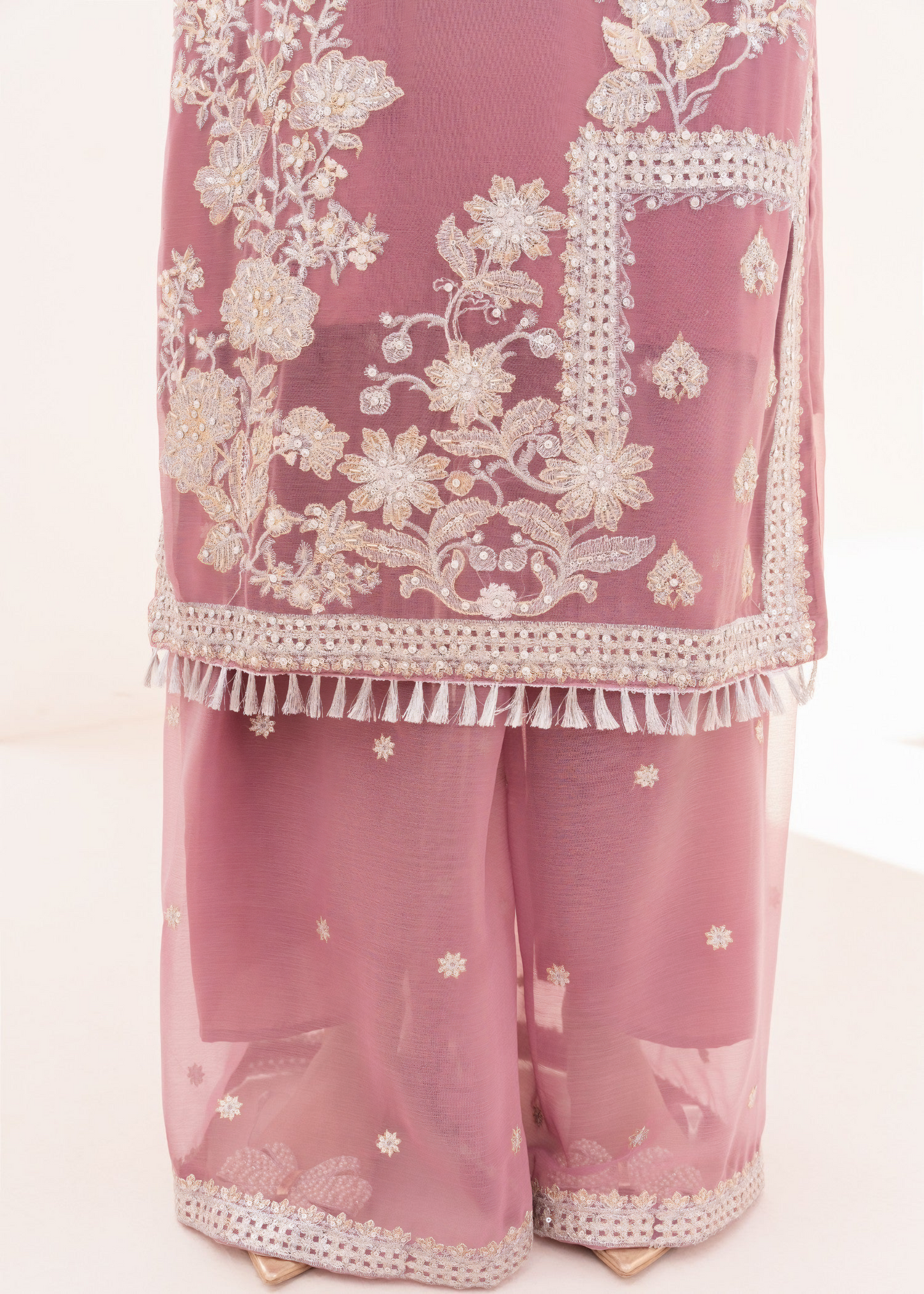 Noor Jahan – Embroidered Mauve Chiffon Set